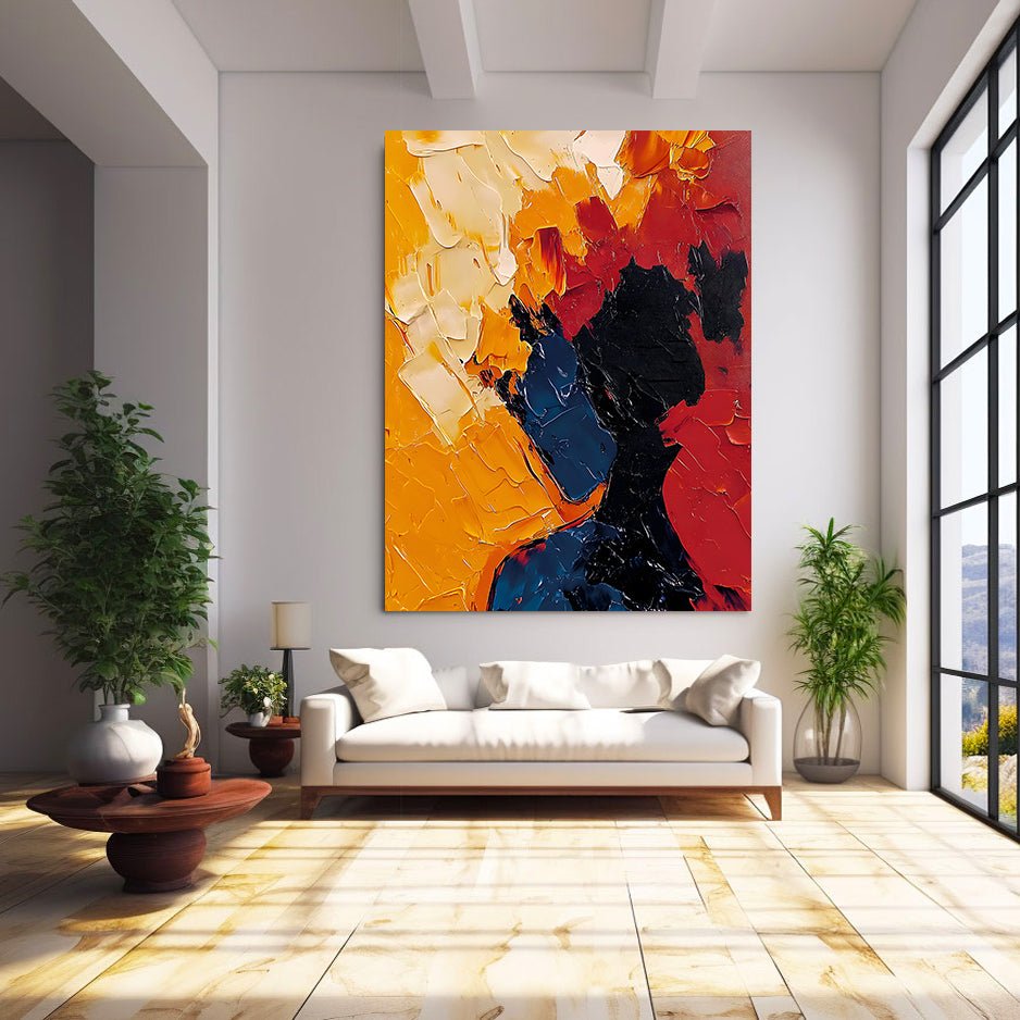 Abstract Painting "Silueta en Fuego”