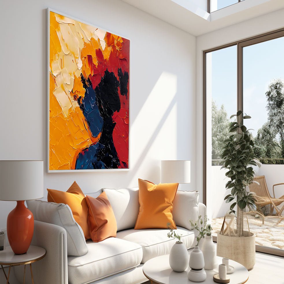 Abstract Painting "Silueta en Fuego”