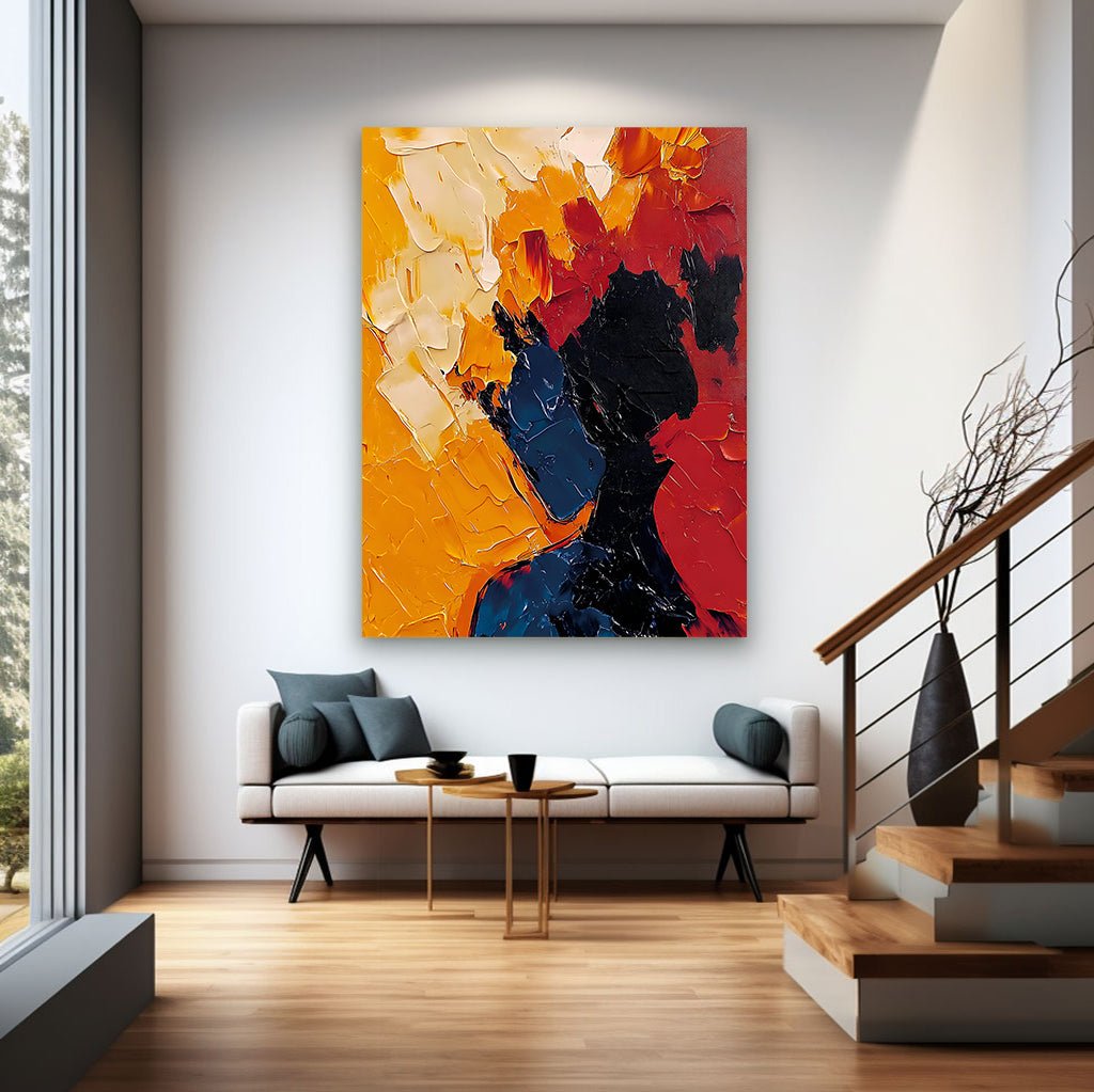 Abstract Painting "Silueta en Fuego”