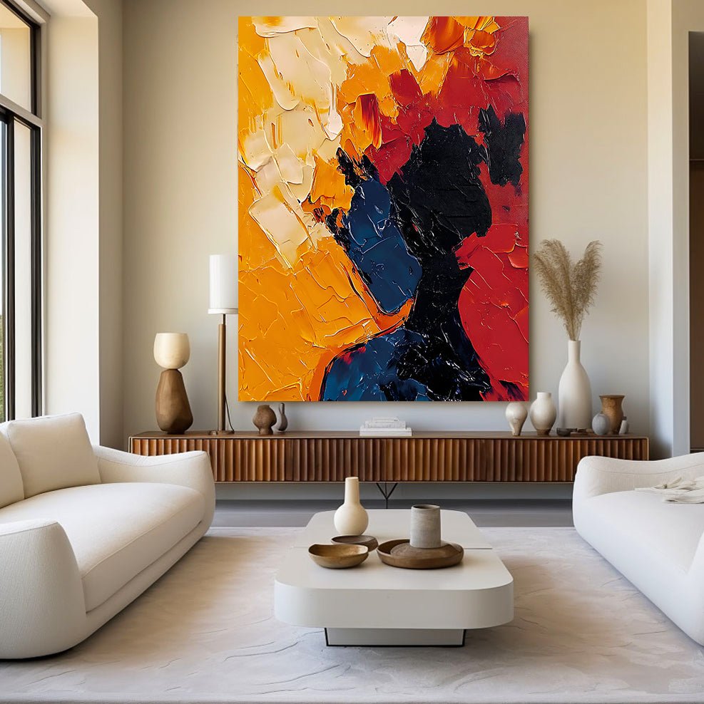 Abstract Painting "Silueta en Fuego”