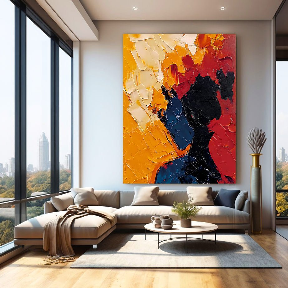 Abstract Painting "Silueta en Fuego”