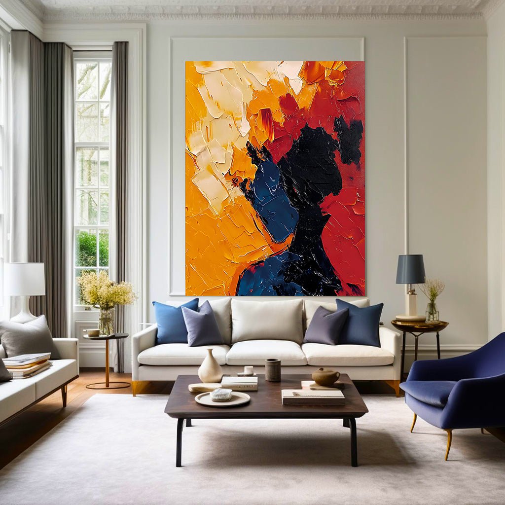 Abstract Painting "Silueta en Fuego”