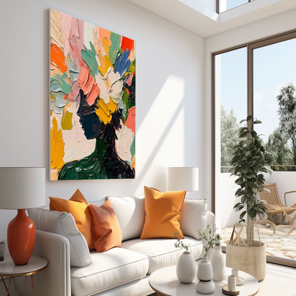 Abstrakt maleri "Blomstersilhuet"