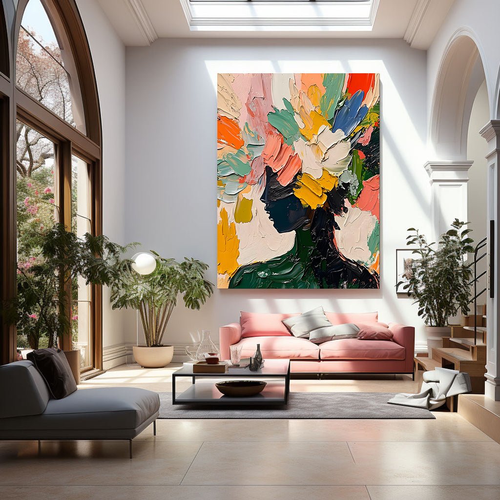 Abstrakt maleri "Blomstersilhuet"