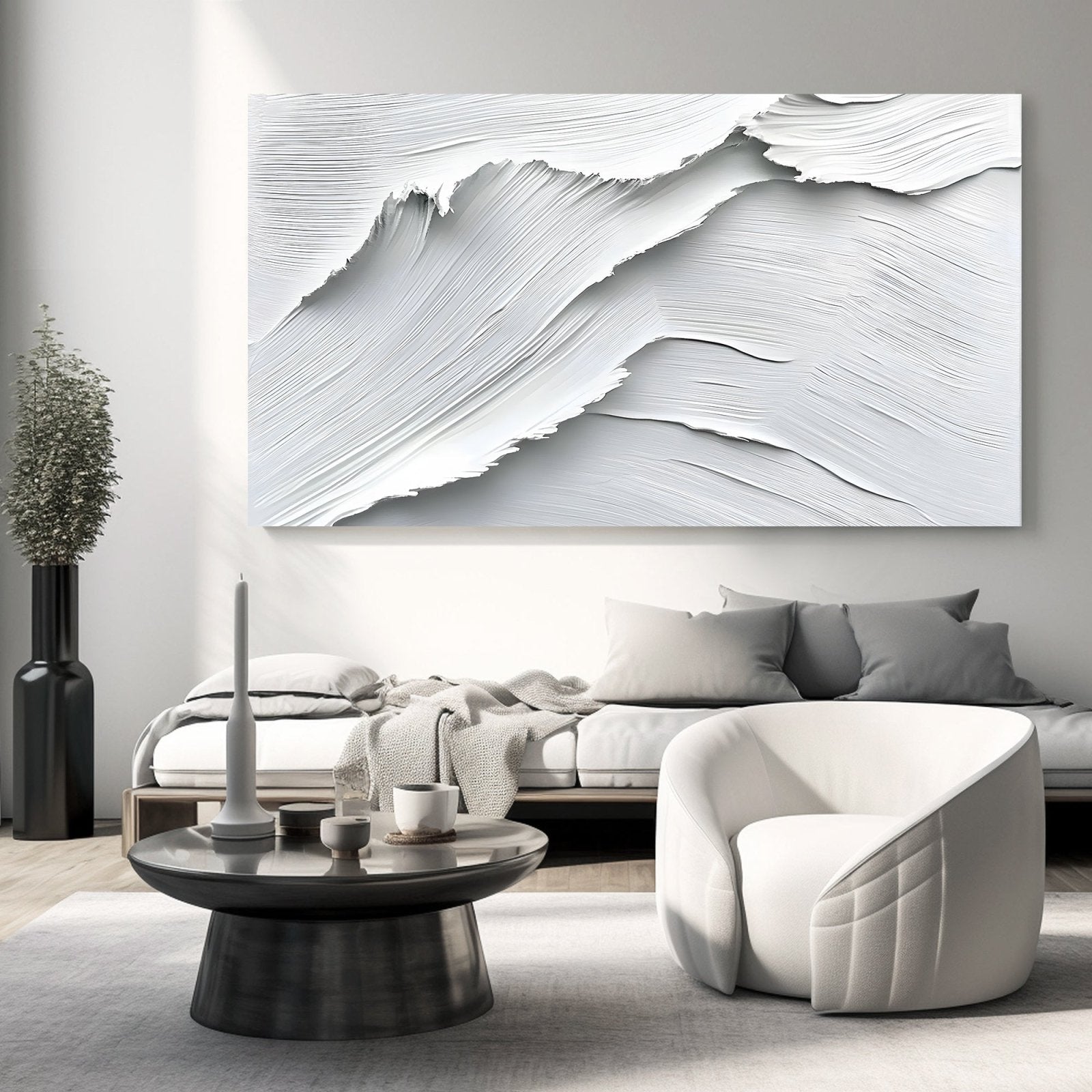 Abstract Painting "Siluetas Blancas"