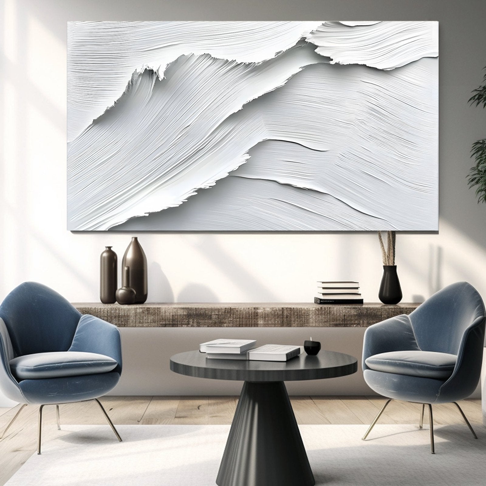 Abstract Painting "Siluetas Blancas"