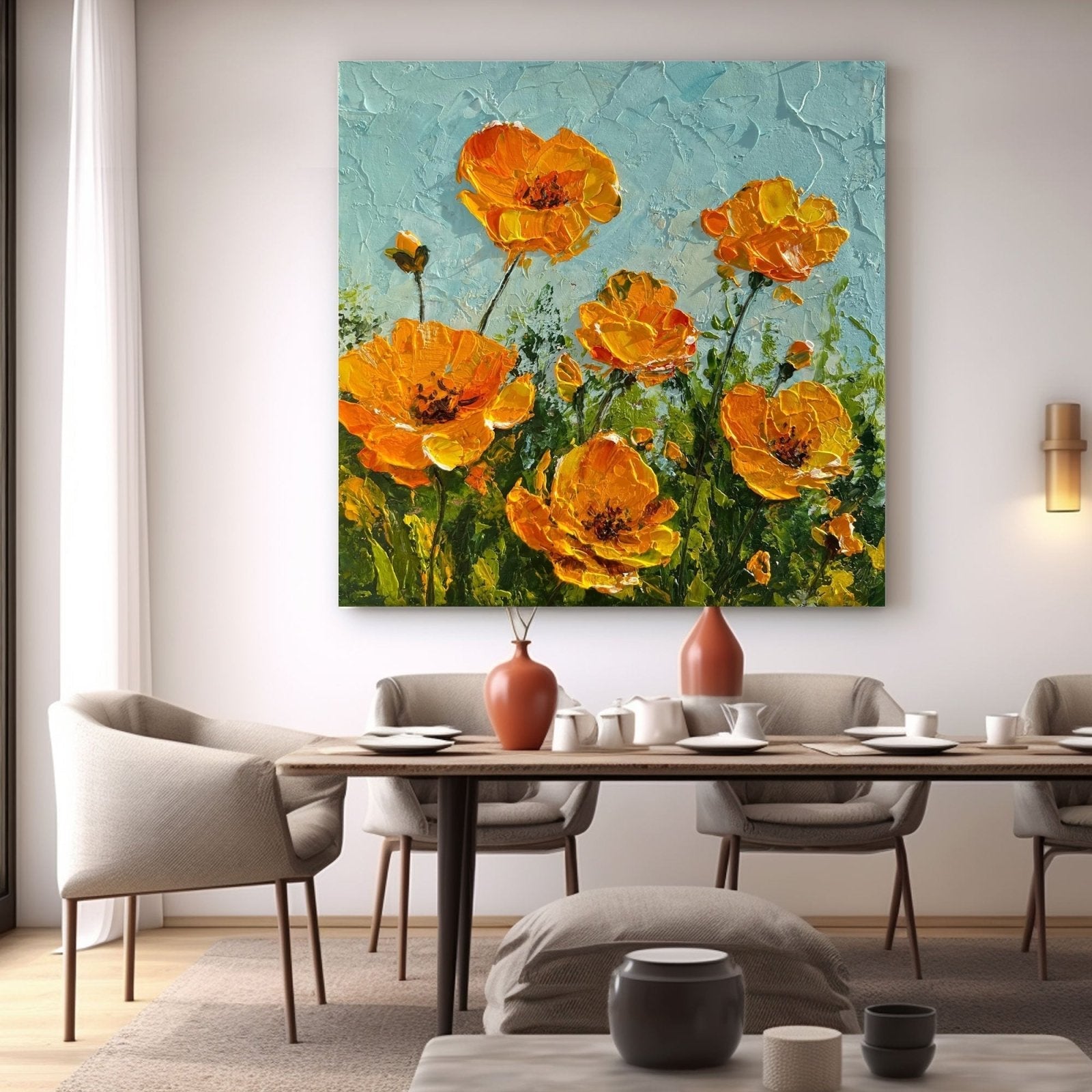 Abstrakt maleri "Soleil en Fleurs"