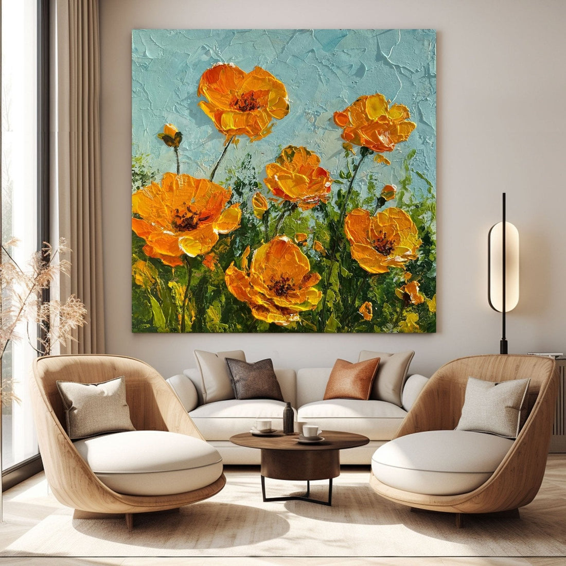 Abstrakt maleri "Soleil en Fleurs"