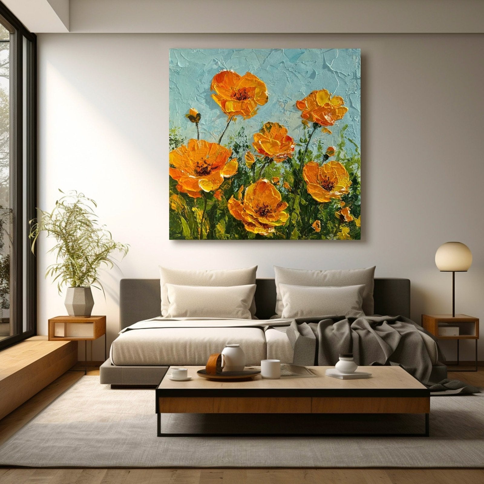 Abstrakt maleri "Soleil en Fleurs"