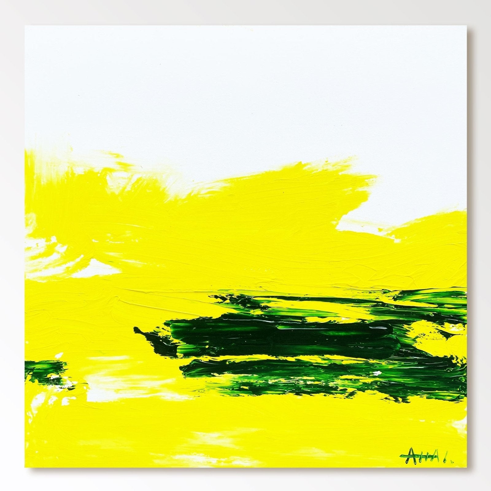 Abstract Painting "Solsken och Grönt”