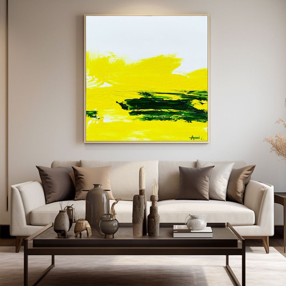 Abstract Painting "Solsken och Grönt”