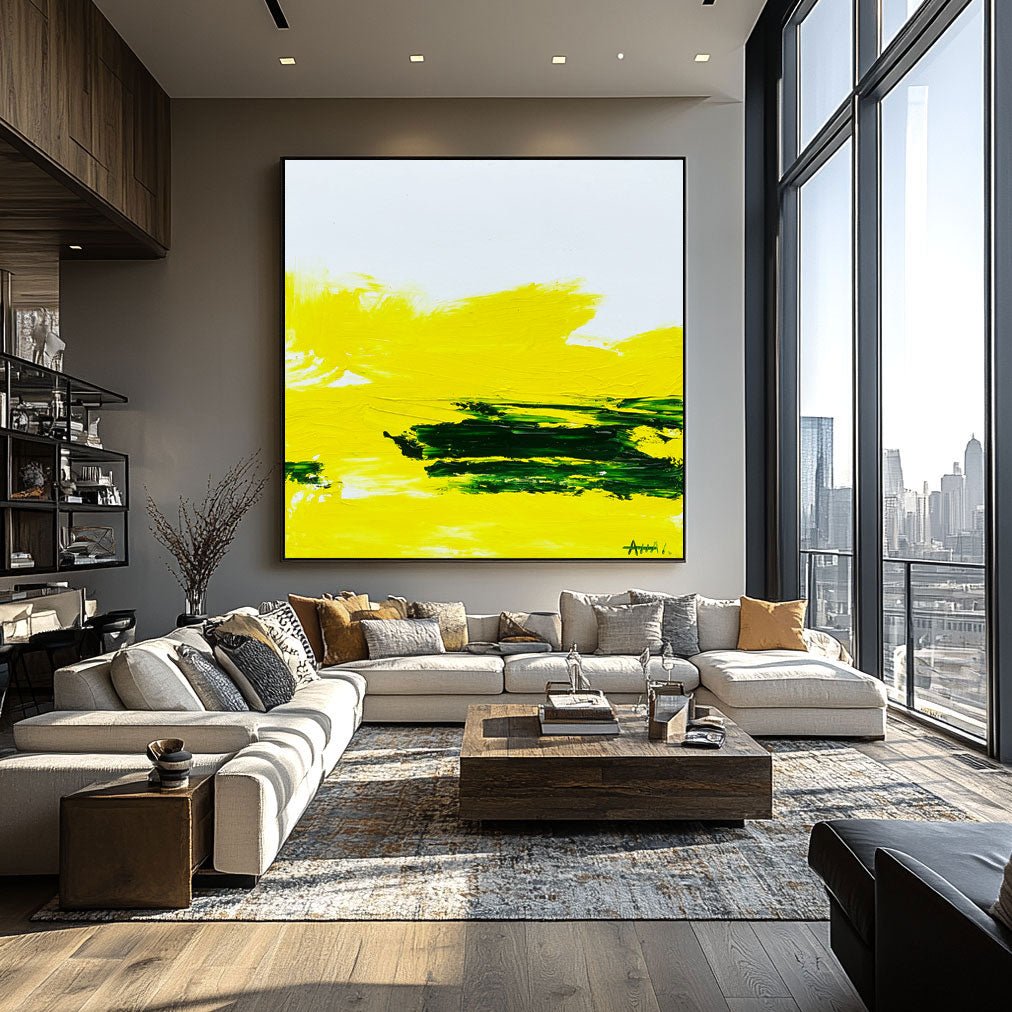 Abstract Painting "Solsken och Grönt”