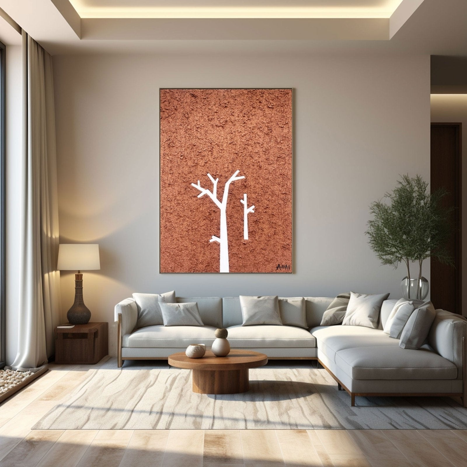 Abstract Painting "Trädets Enskildhet”