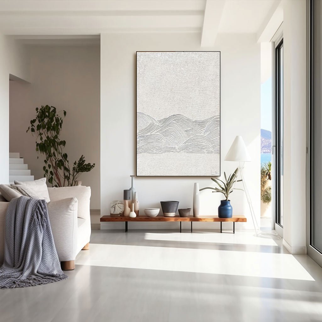 Abstract Painting "Vågorna av Tiden”