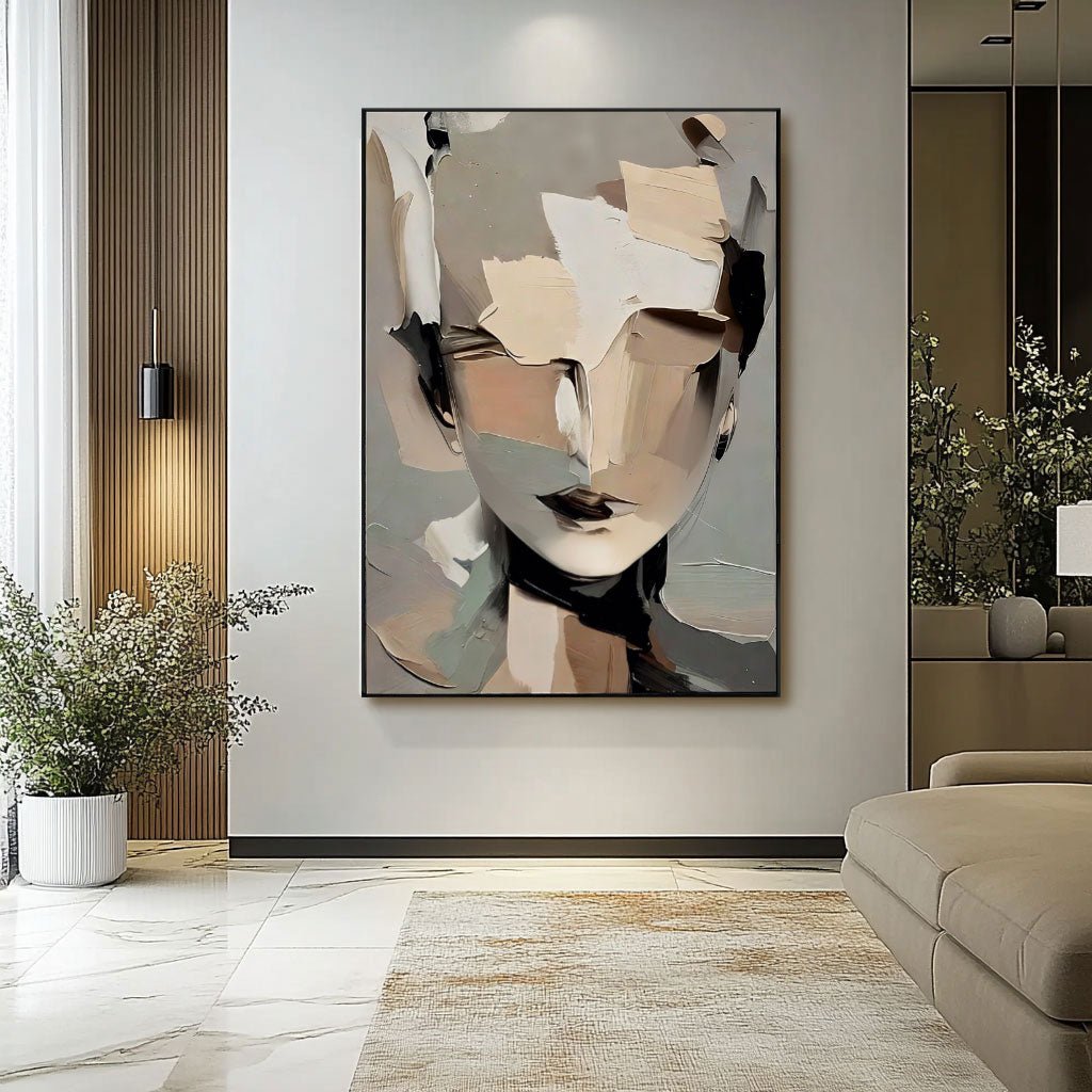 Abstrakt maleri "Visage Fragmenté"