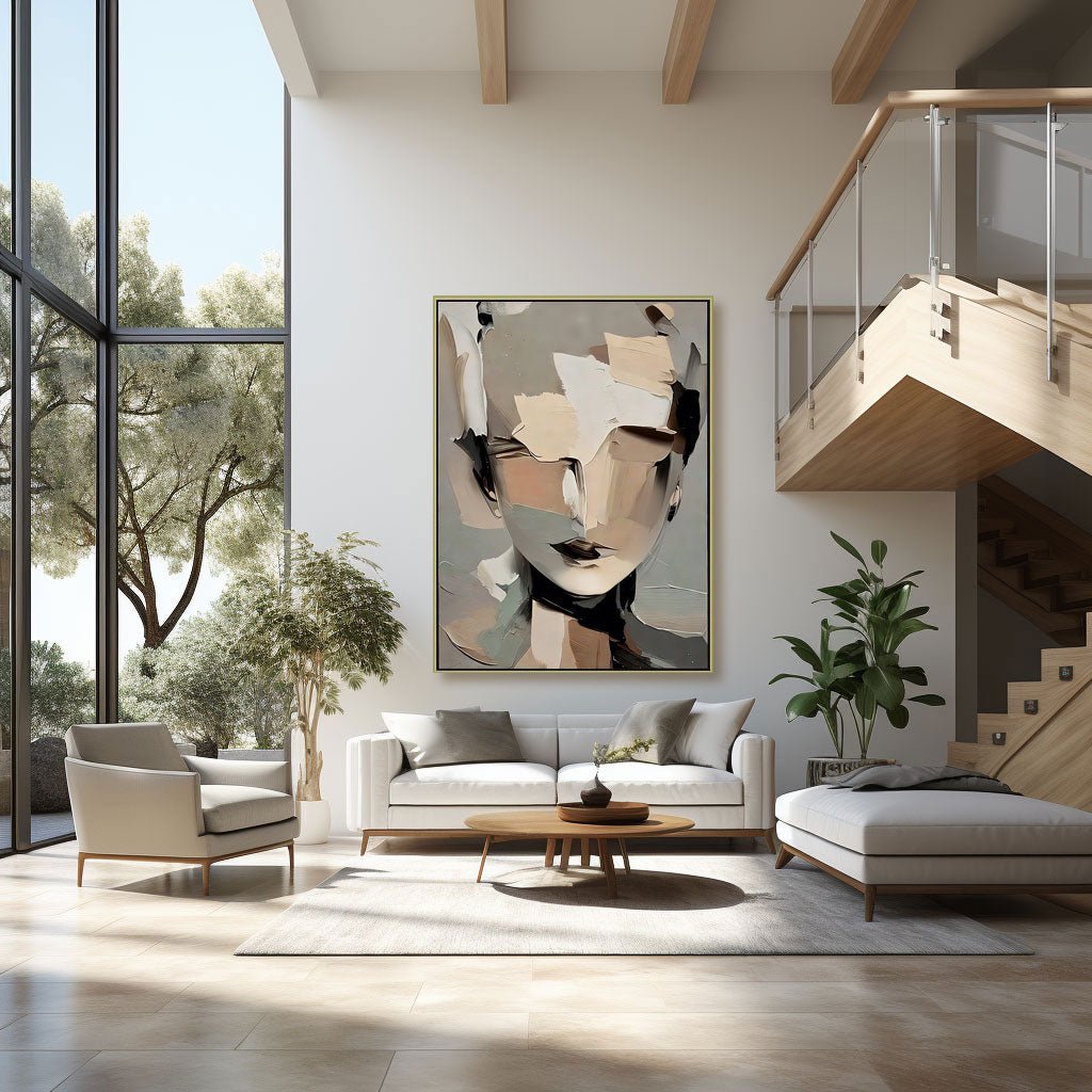 Abstrakt maleri "Visage Fragmenté"