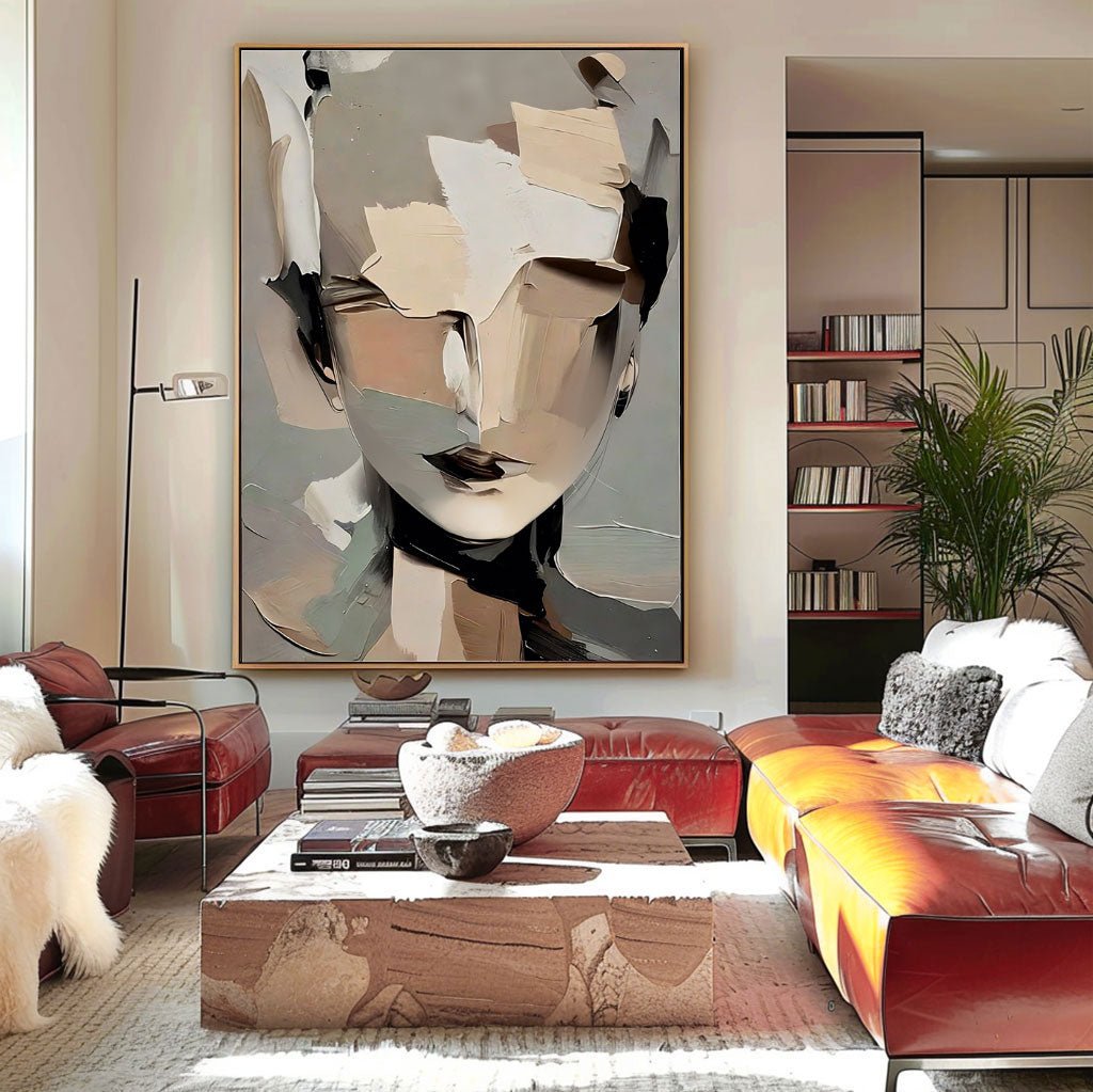 Abstrakt maleri "Visage Fragmenté"