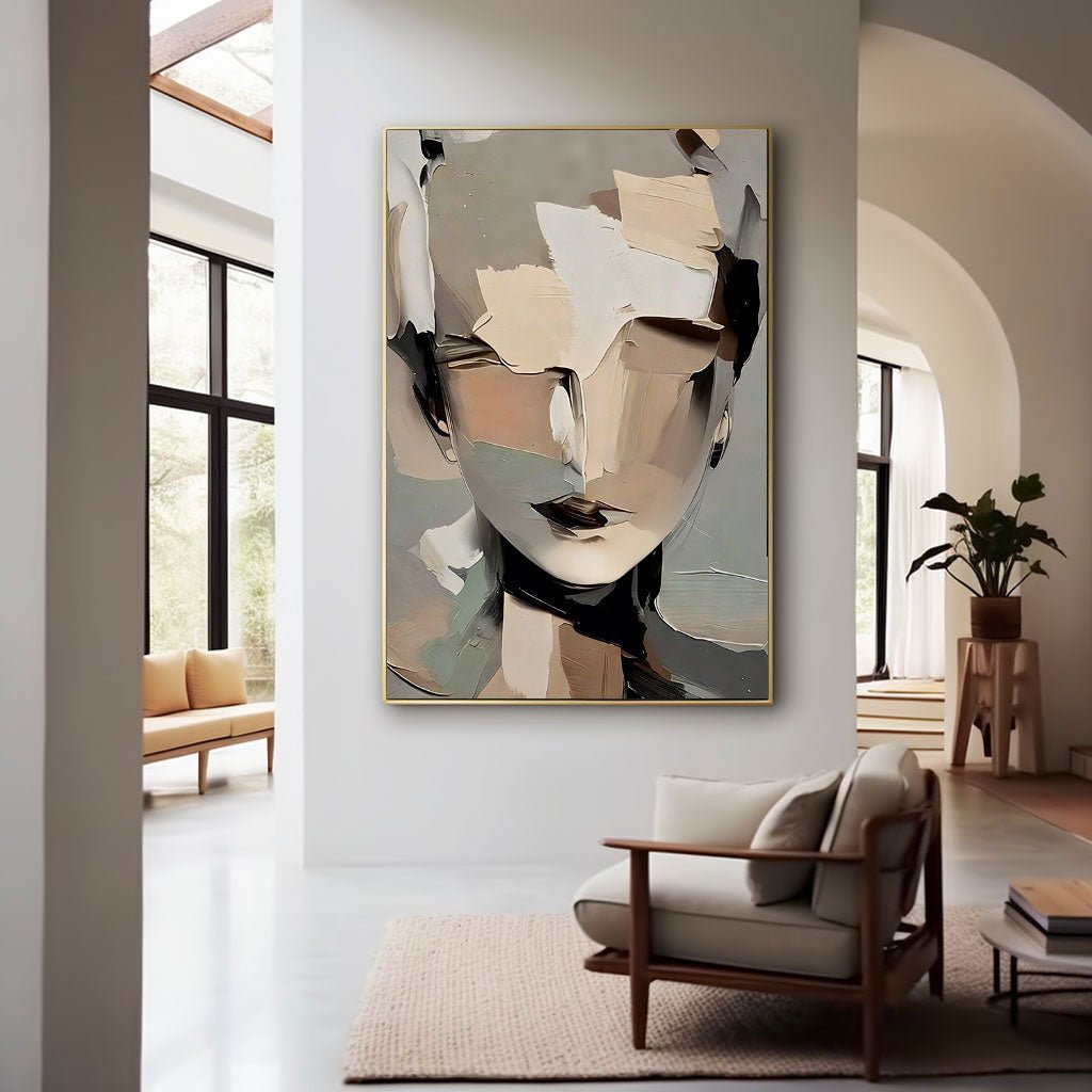 Abstrakt maleri "Visage Fragmenté"