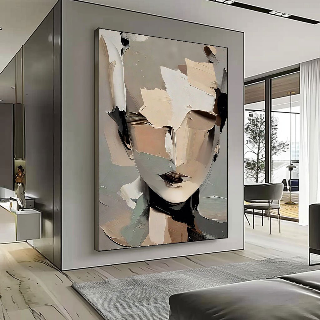 Abstrakt maleri "Visage Fragmenté"