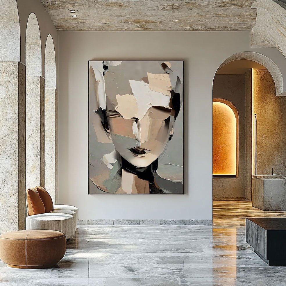 Abstrakt maleri "Visage Fragmenté"