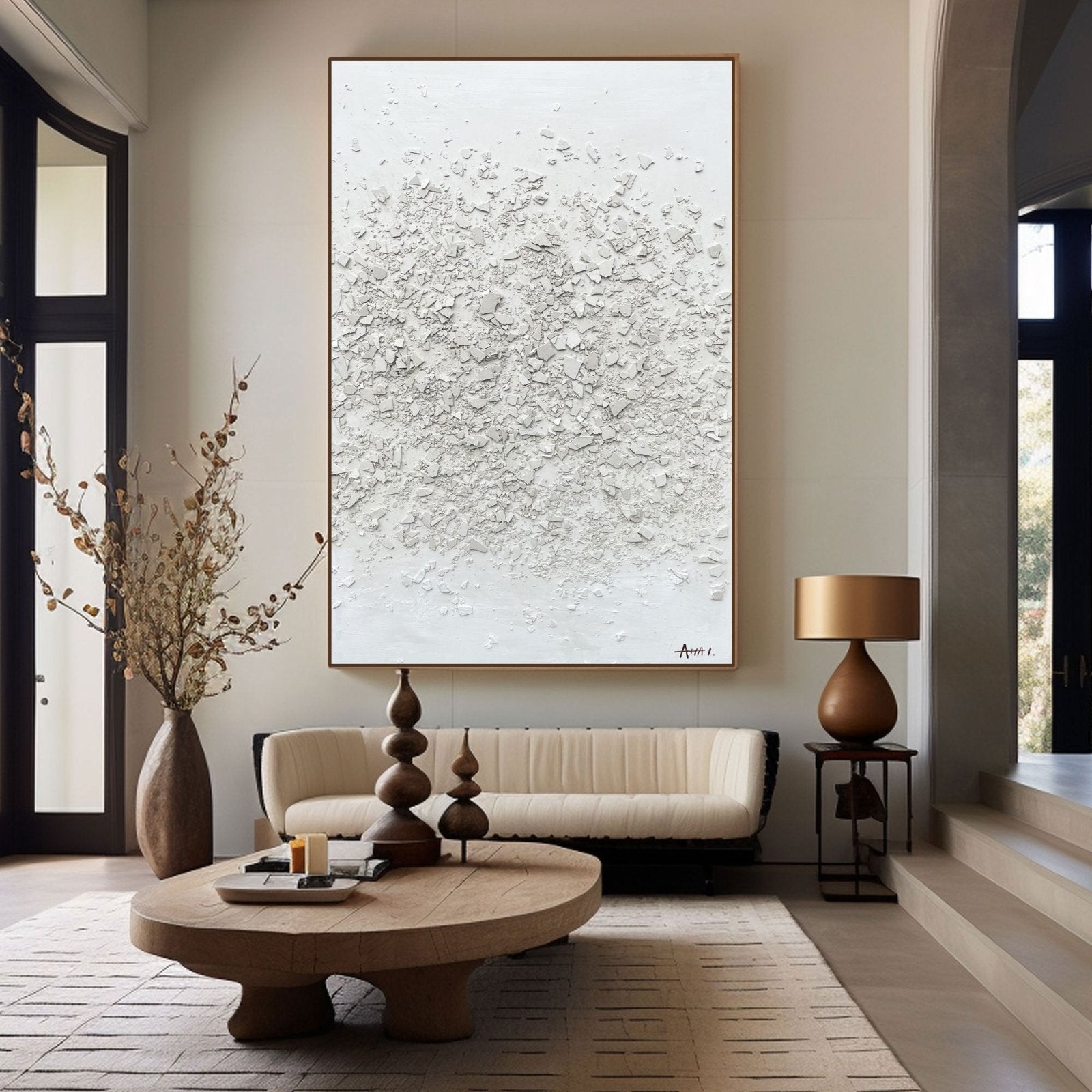 Abstract Painting "Vit Spridning”