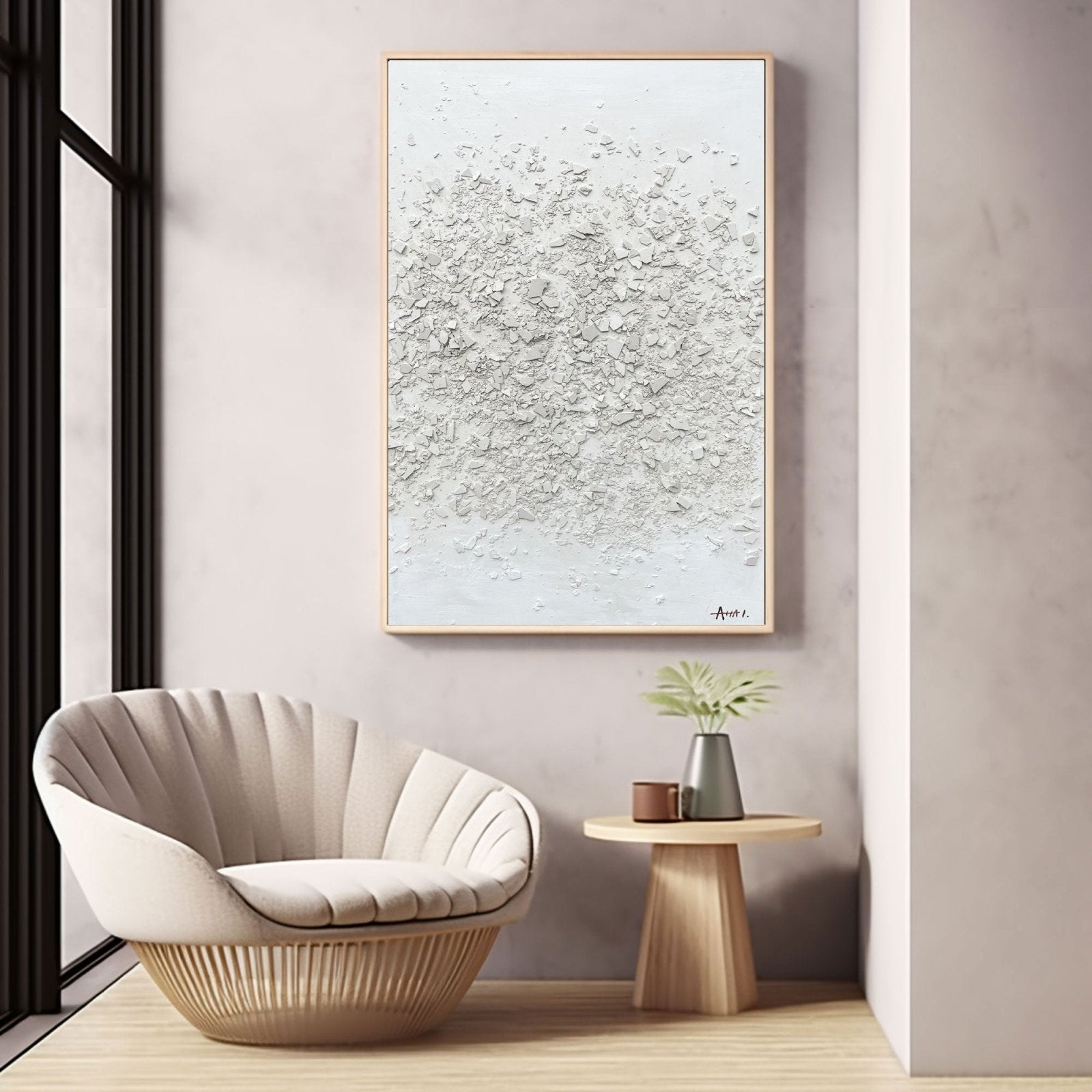 Abstract Painting "Vit Spridning”