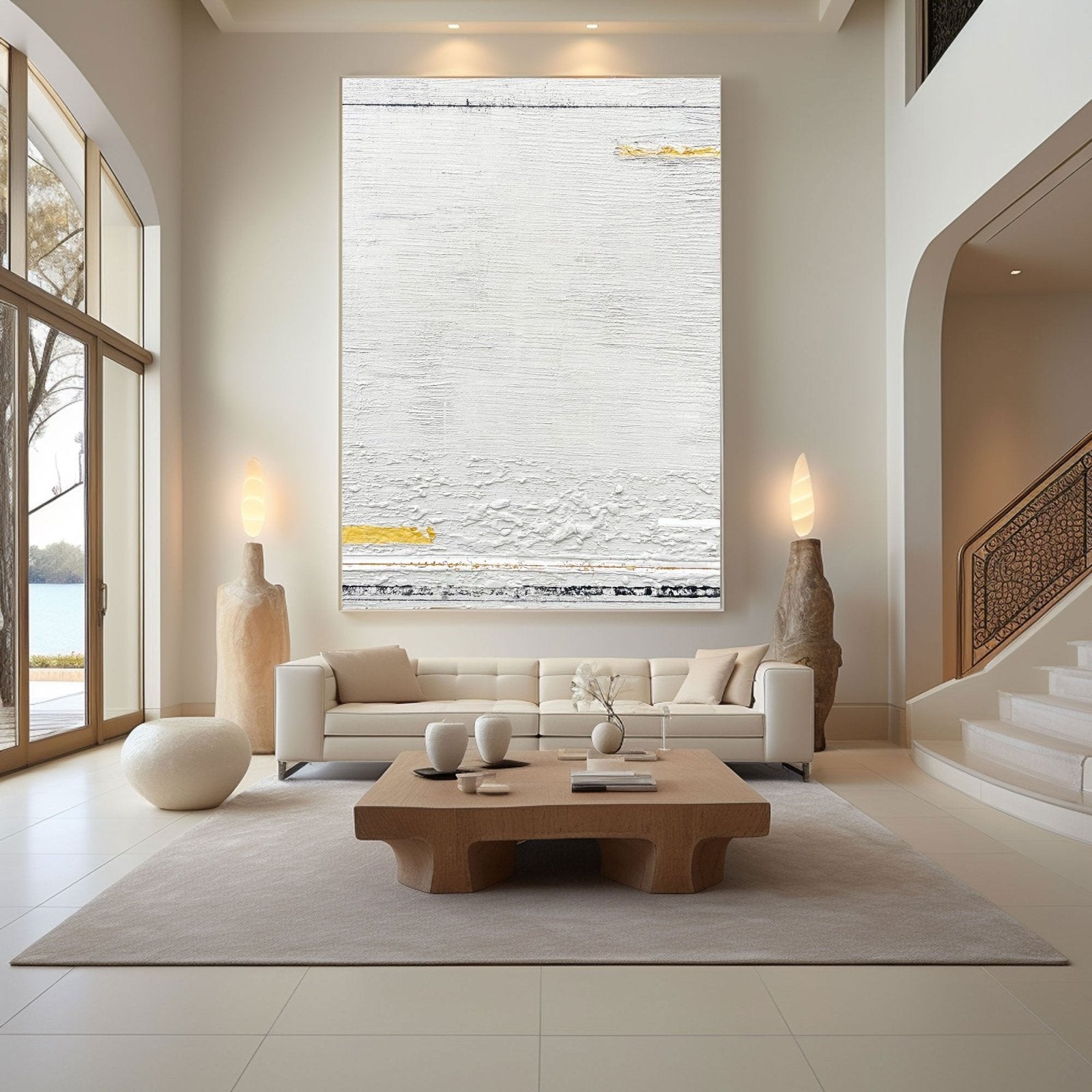 Abstract Painting "Vit Stillhet”