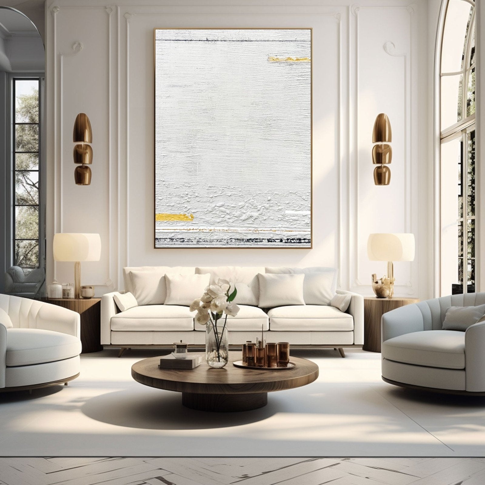 Abstract Painting "Vit Stillhet”