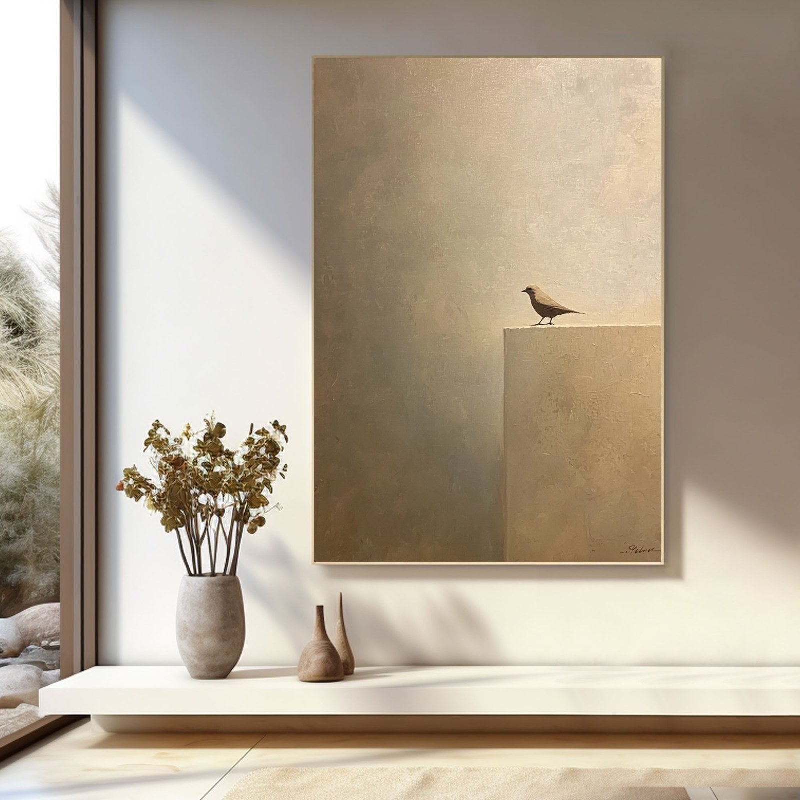 Abstrakt maleri "Vogelstille"