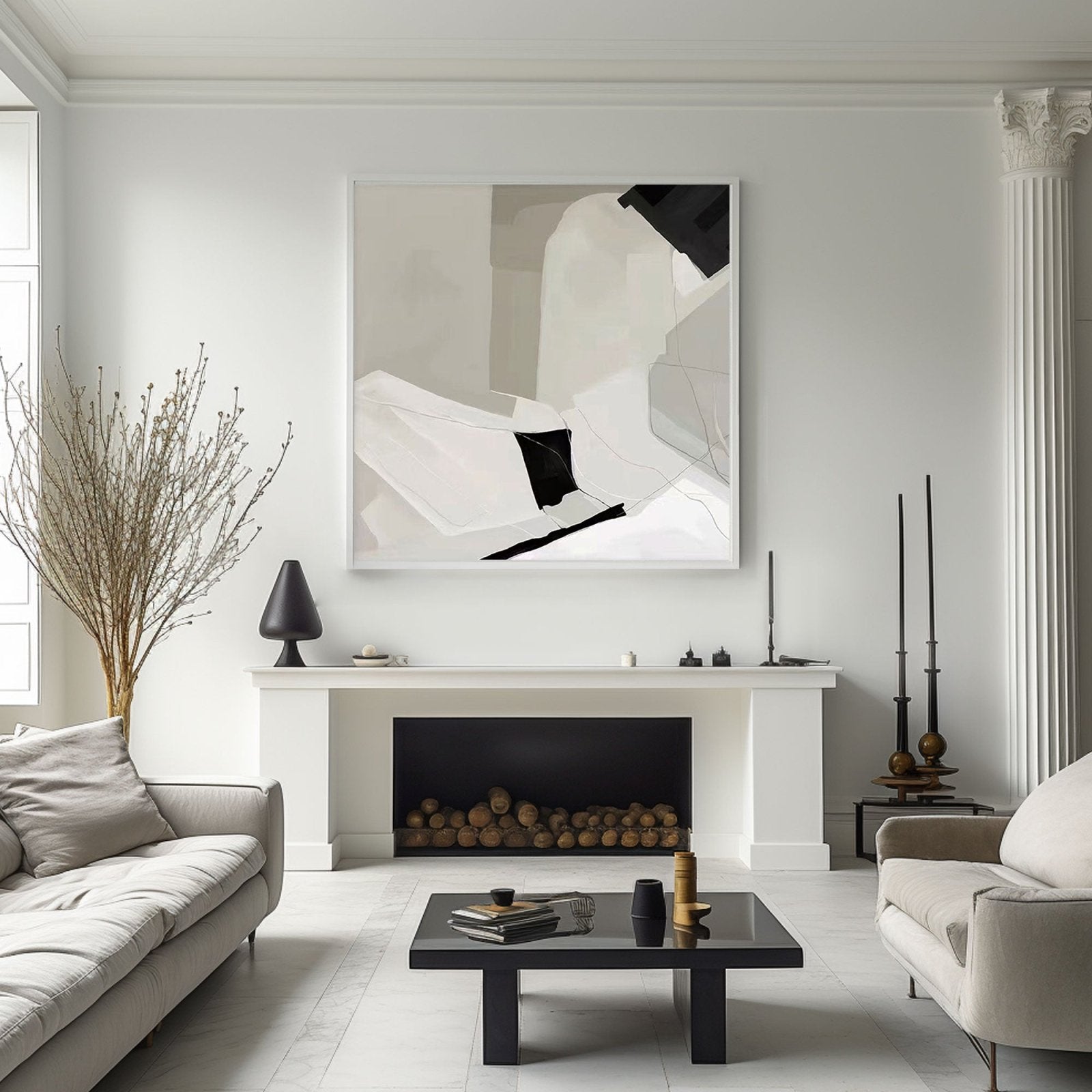 Abstract Painting "Whispers of a Moonlit Night"