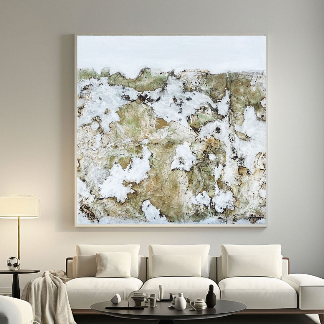 Abstract Painting "Ziemia Pod Sniegiem”
