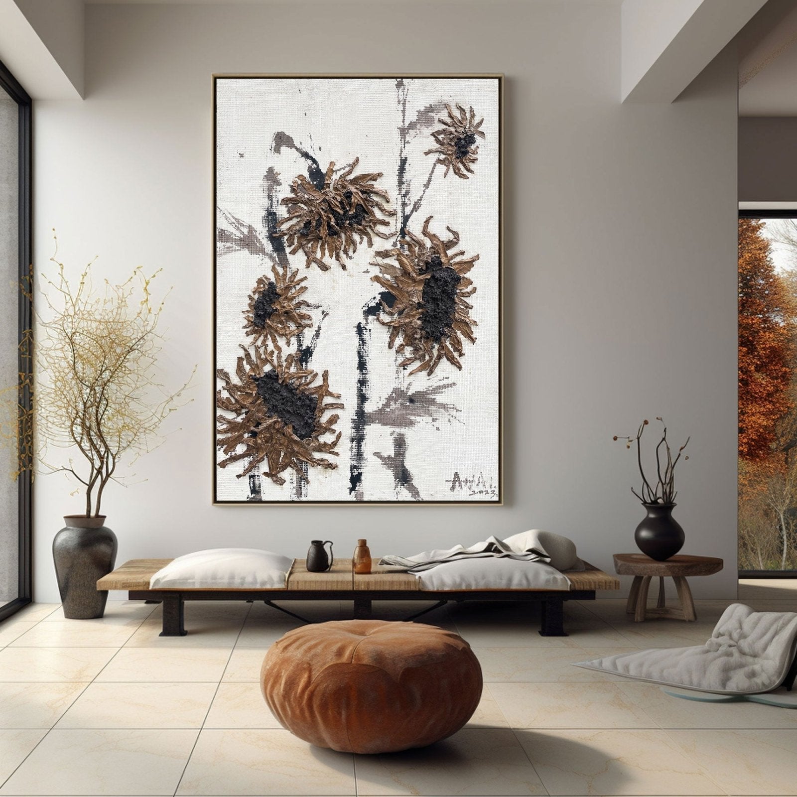 Abstract Painting "Zimowe Sloneczniki”