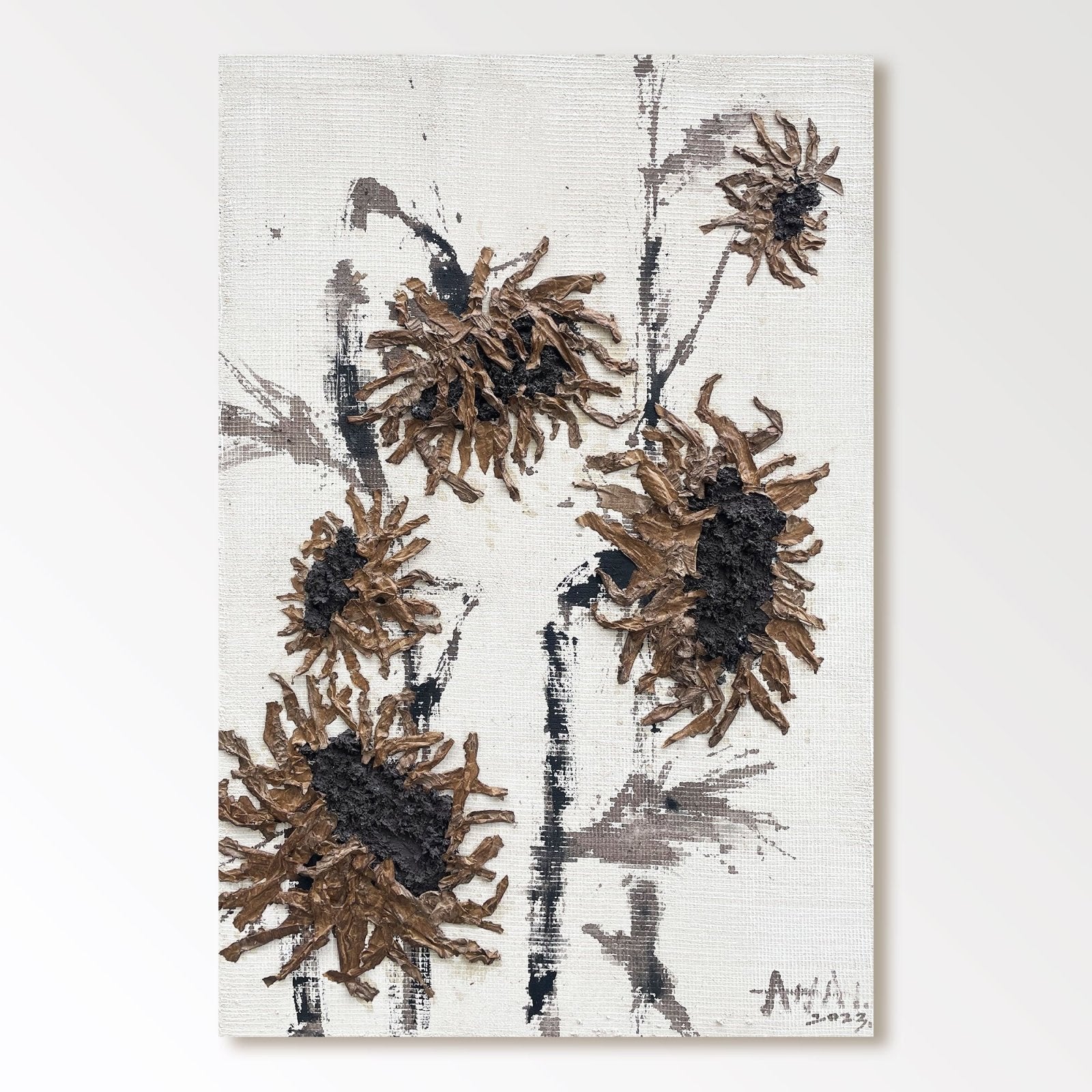Abstract Painting "Zimowe Sloneczniki”