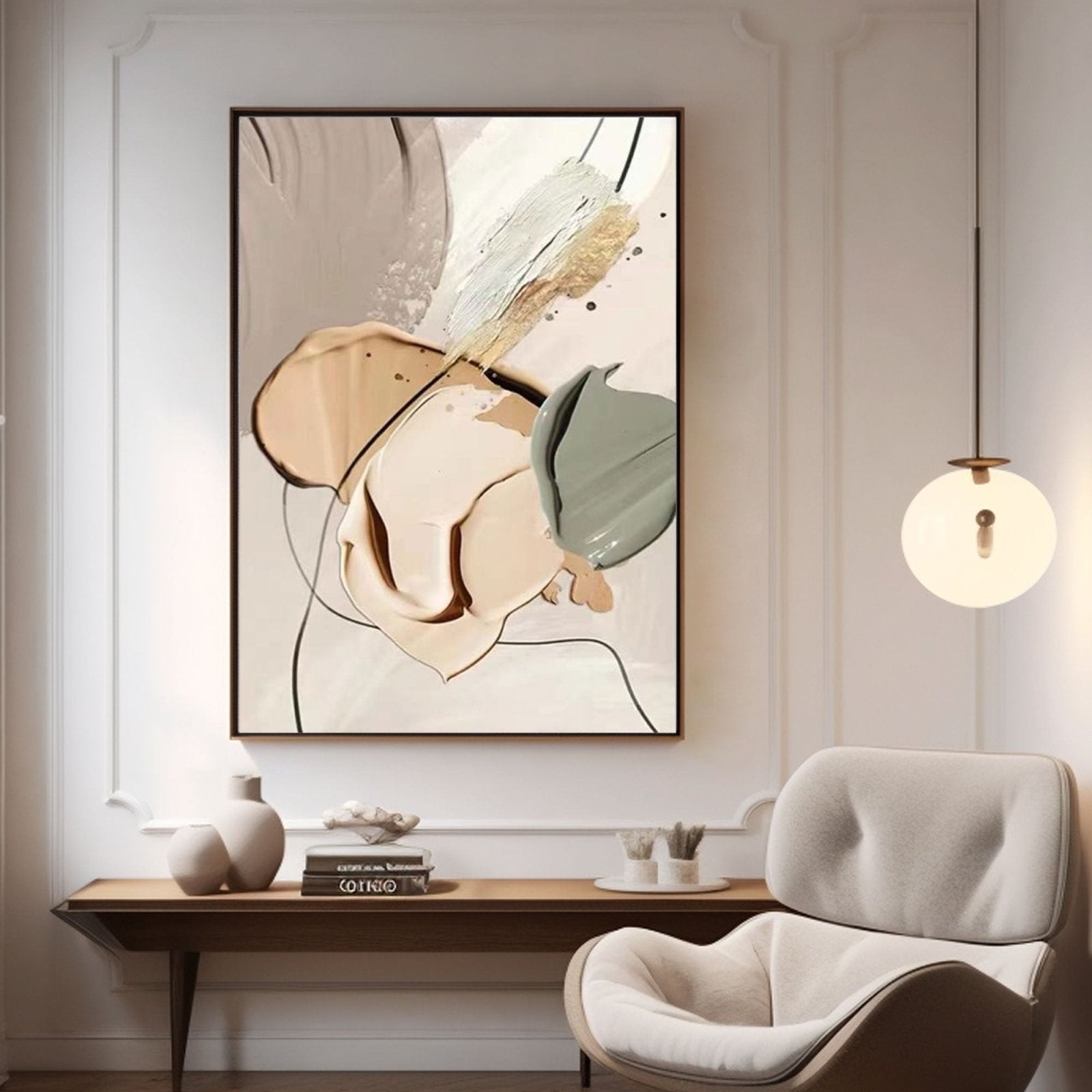 Abstrakt gipsmaleri "Abstrakt lunefuld"