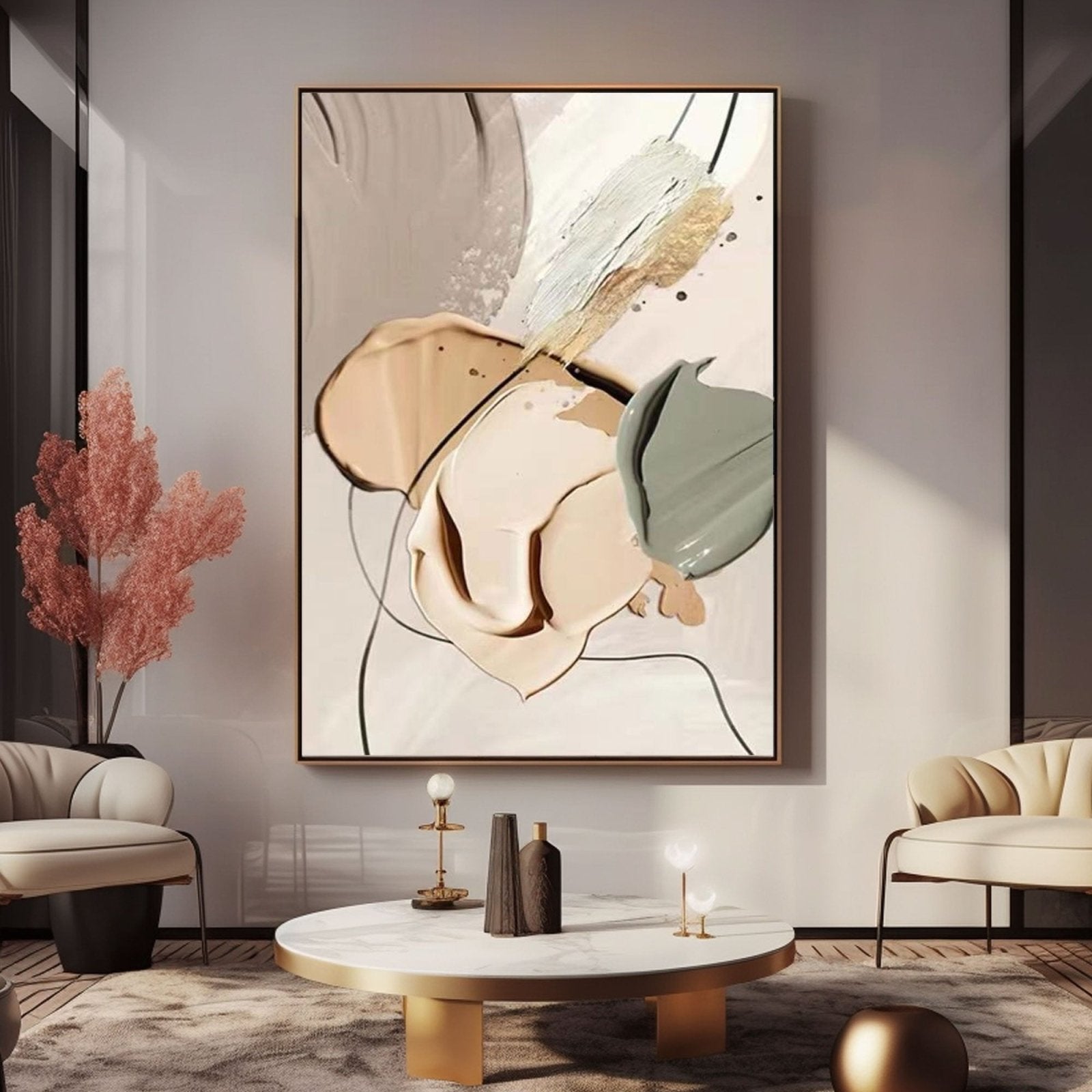 Abstrakt gipsmaleri "Abstrakt lunefuld"