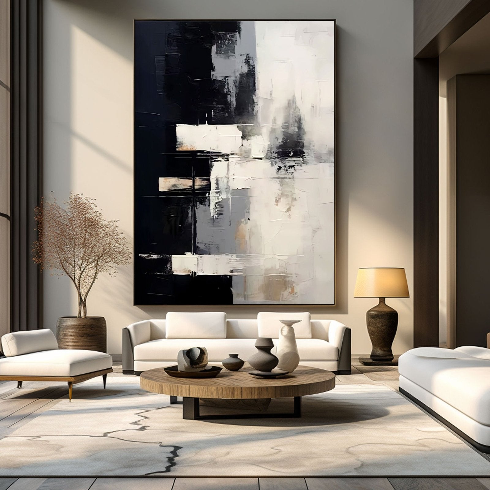 Abstract Plaster Painting "Cascade"