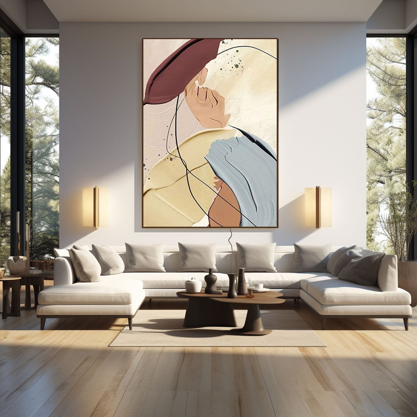 Abstract Plaster Painting "Chic Silhouette“