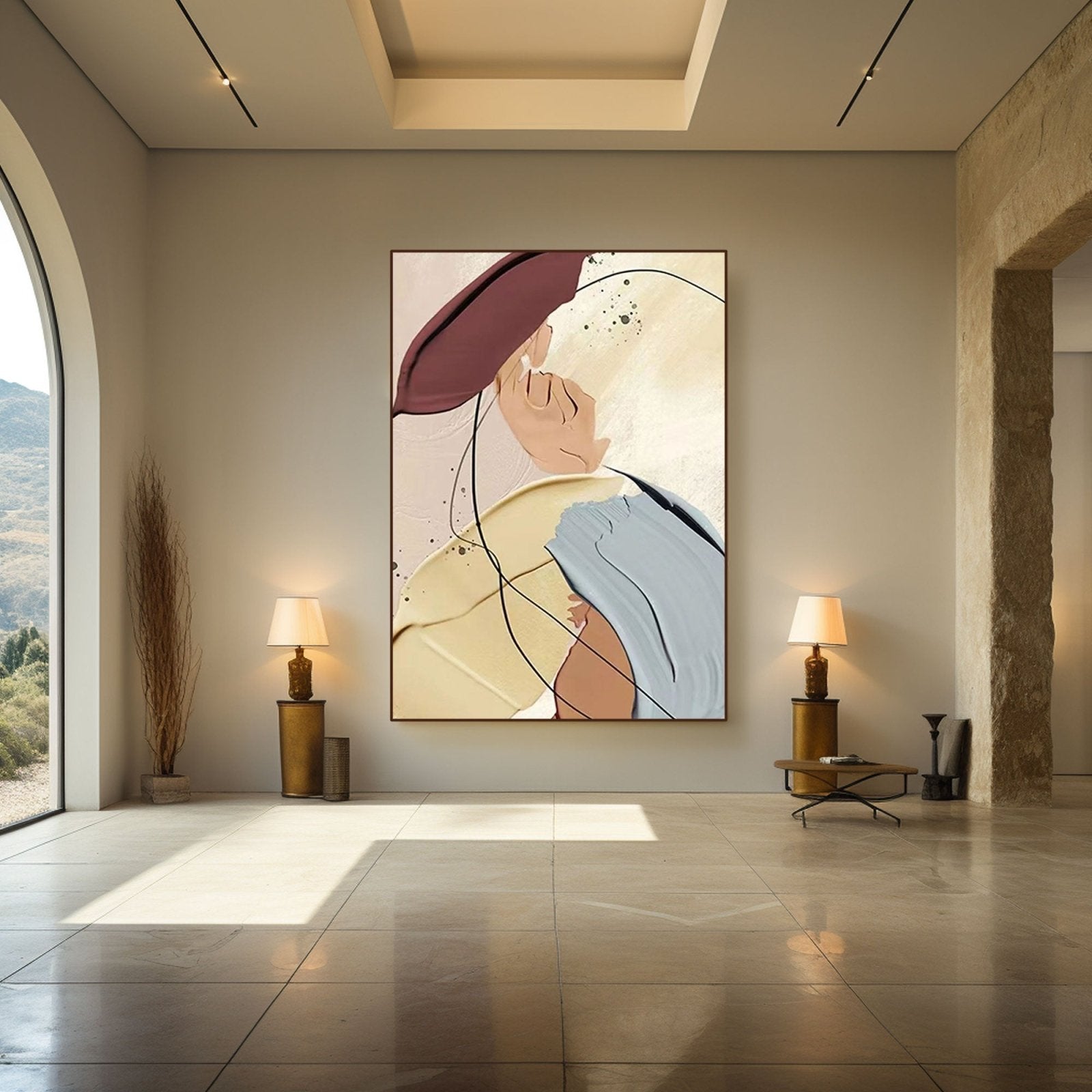 Abstract Plaster Painting "Chic Silhouette“