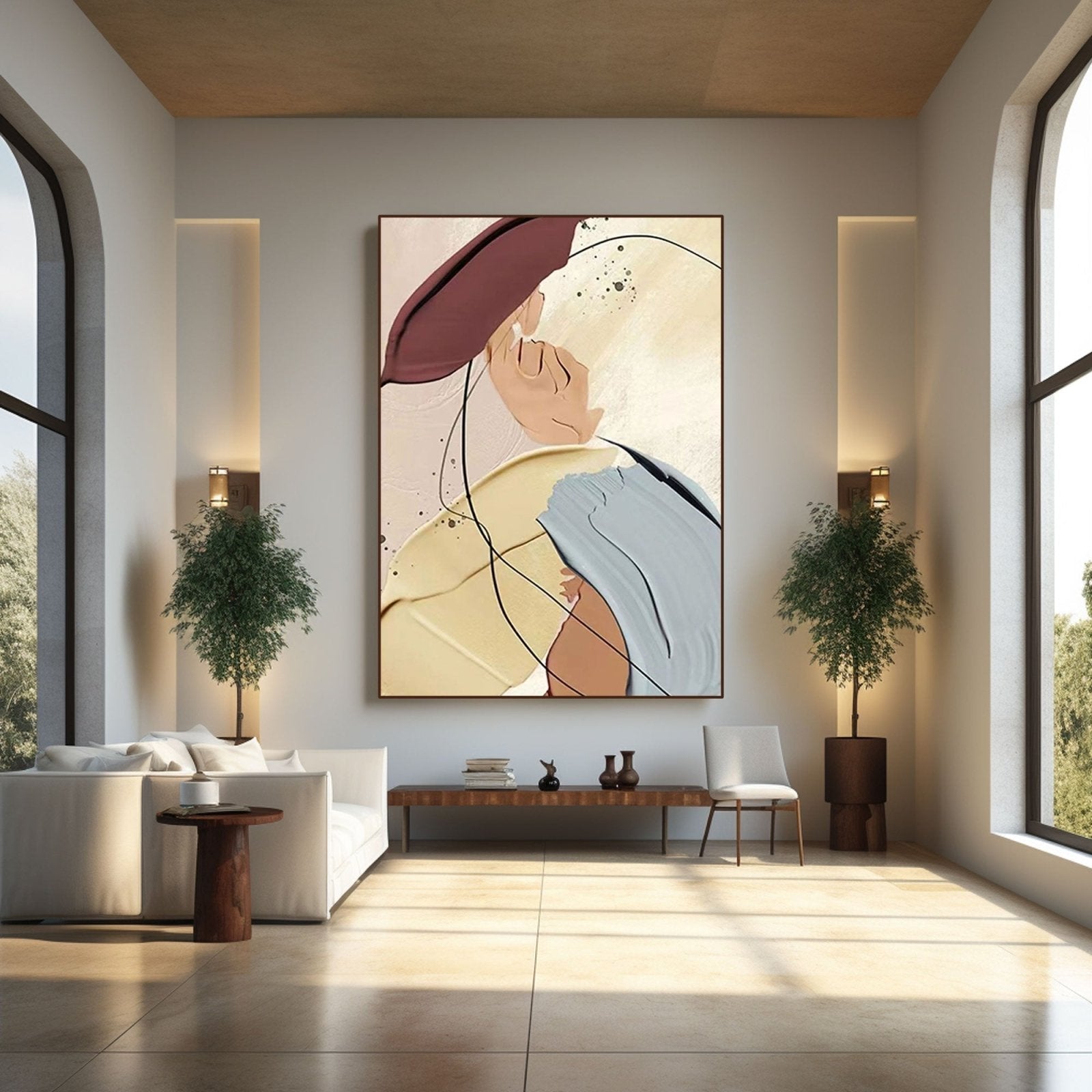 Abstract Plaster Painting "Chic Silhouette“