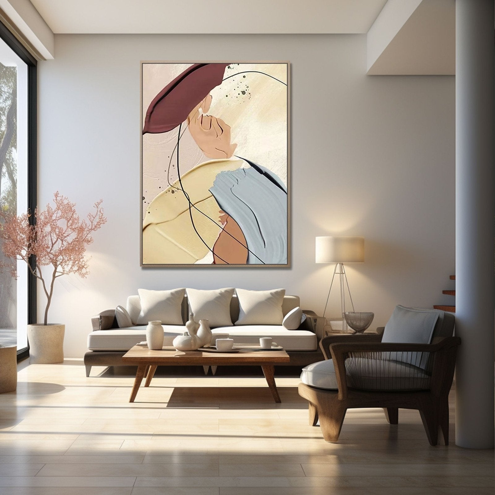 Abstract Plaster Painting "Chic Silhouette“