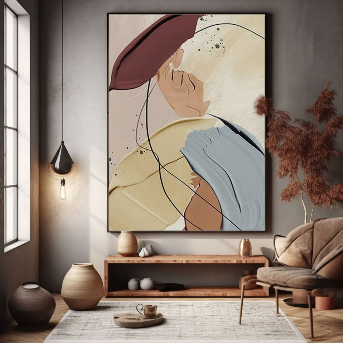 Abstrakt gipsmaleri "Chic Silhouette"
