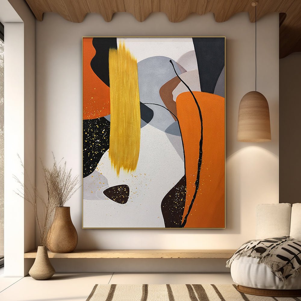 Abstract Plaster Painting "Dancing Hues"