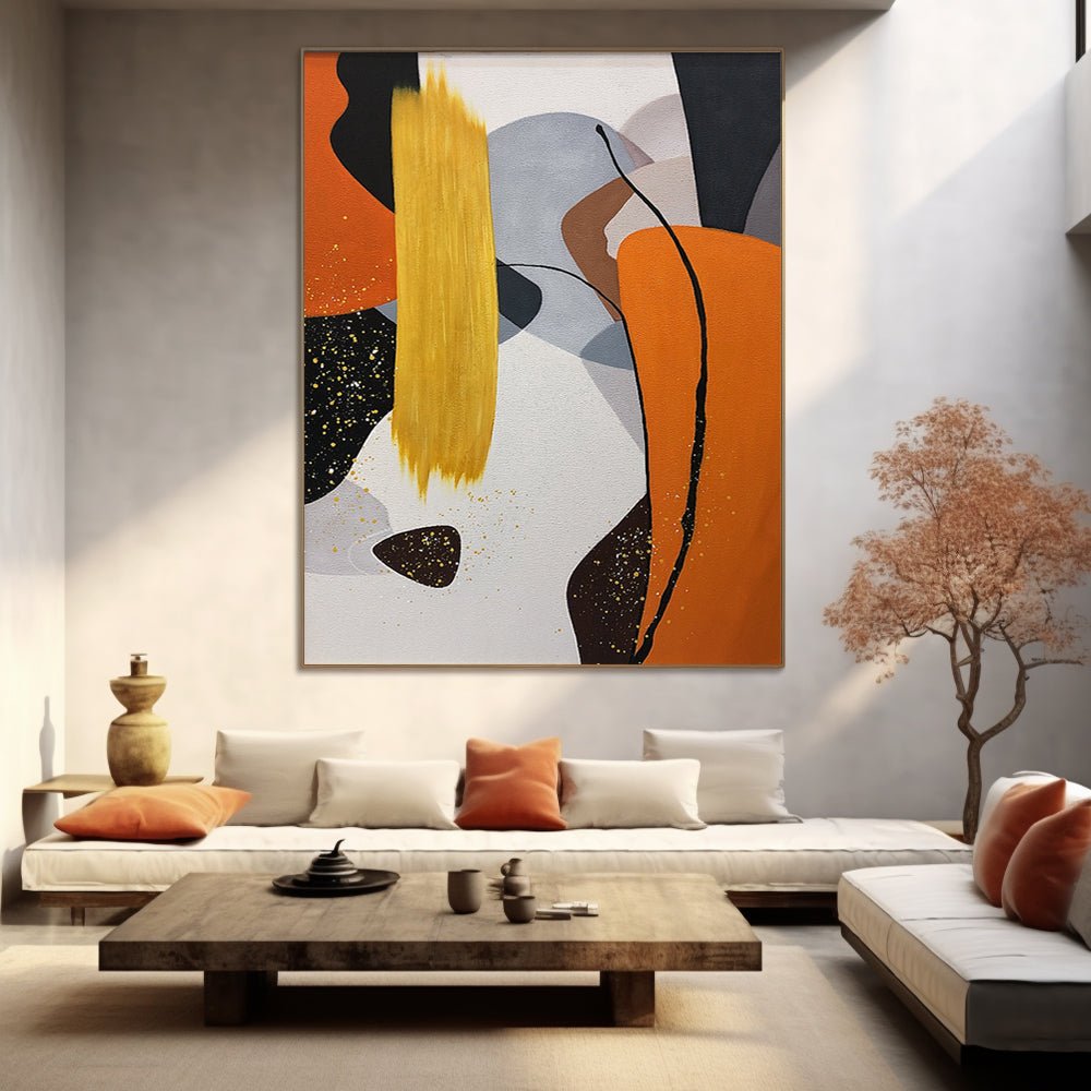 Abstract Plaster Painting "Dancing Hues"