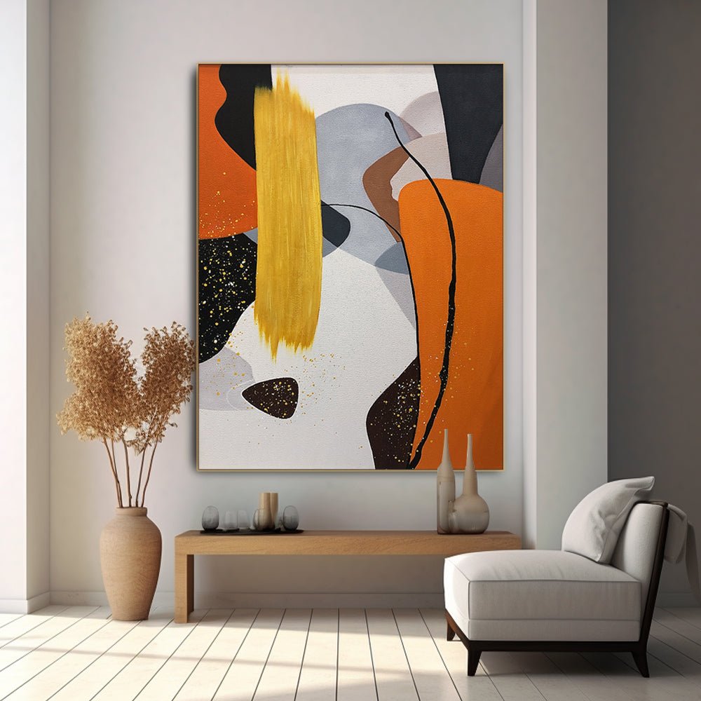 Abstract Plaster Painting "Dancing Hues"