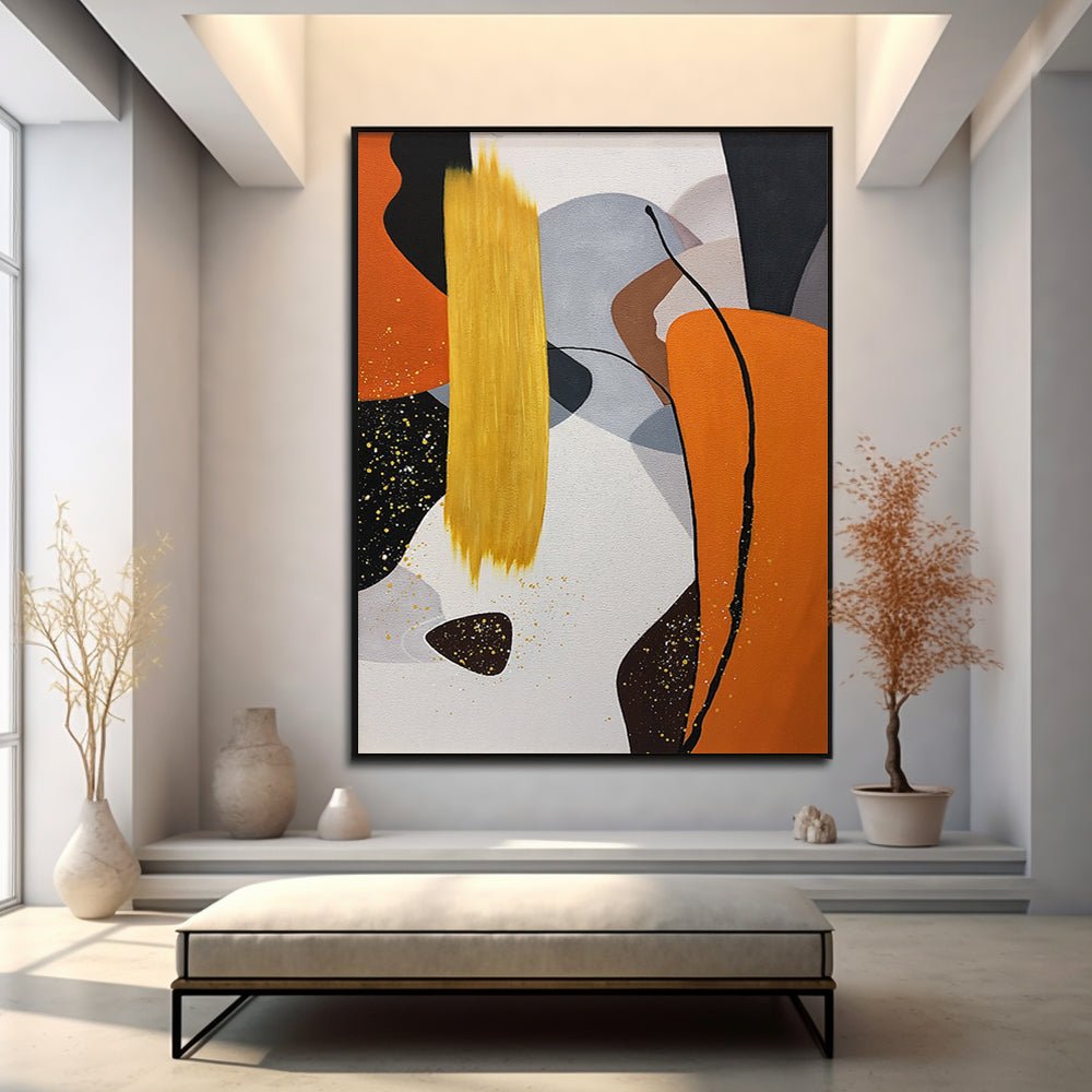 Abstract Plaster Painting "Dancing Hues"