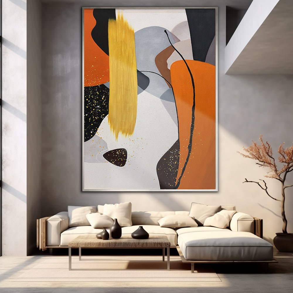 Abstract Plaster Painting "Dancing Hues"