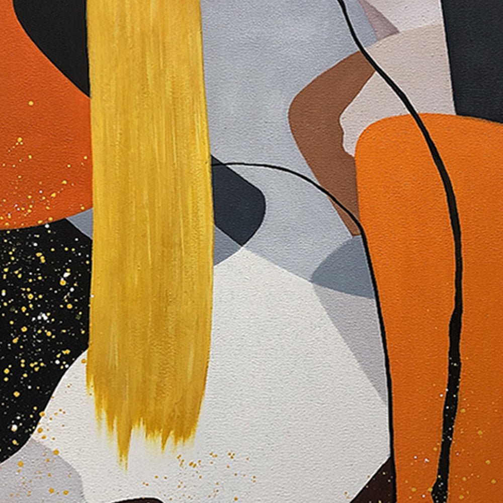 Abstract Plaster Painting "Dancing Hues"