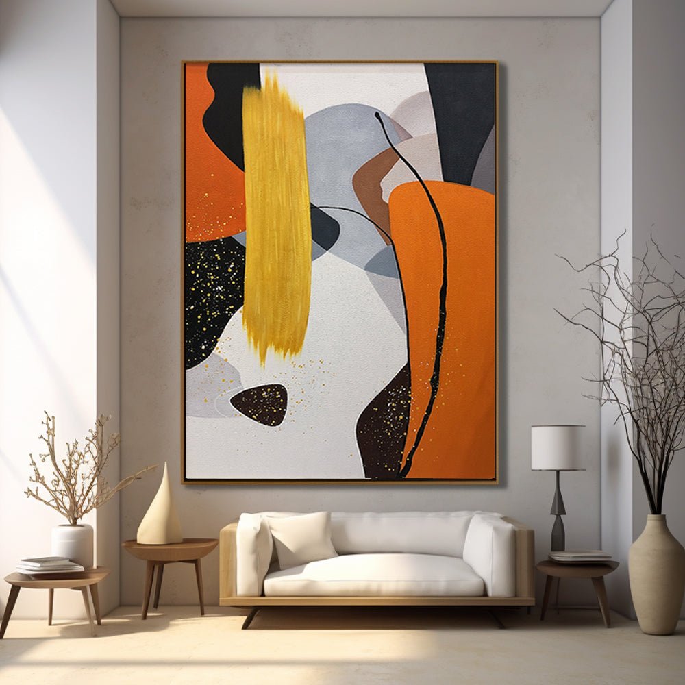 Abstract Plaster Painting "Dancing Hues"