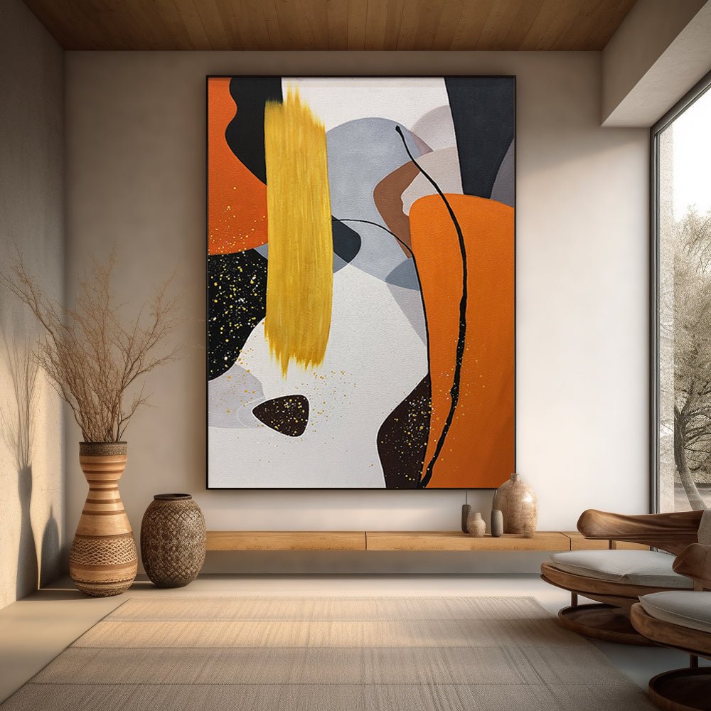Abstract Plaster Painting "Dancing Hues"