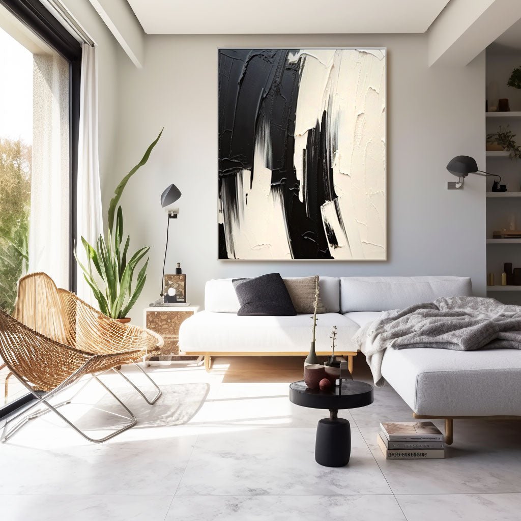 Abstract Plaster Painting "Eternal Duality"